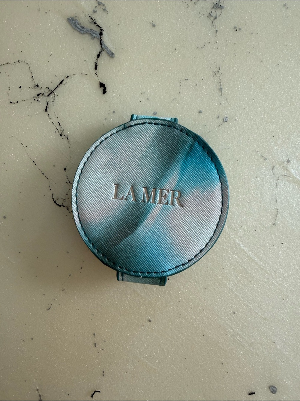 NEW La Mer Double-Sided Compact Mirror Aqua Blue